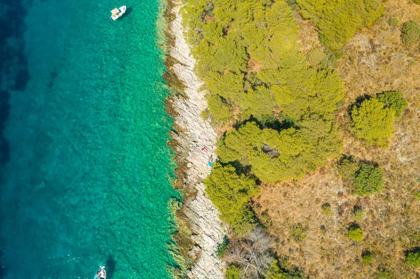 Hırvatistan Adriyatik Denizi Ndeki Hvar Kentindeki Palinski Otoci Adalarının Hava — Stok fotoğraf