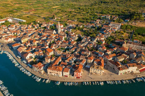 Veduta Aerea Della Città Stari Grad Sull Isola Hvar Croazia — Foto Stock