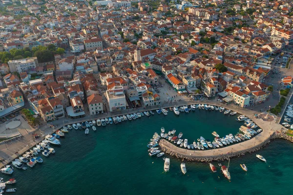 Luchtfoto Van Stad Vodice Kroatië — Stockfoto