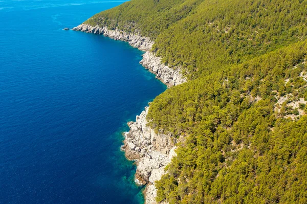 Aerial view of the coast in Mljet Island, the Adriatic Sea, Croatia