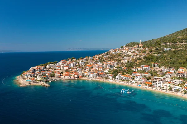 Vista Aérea Ciudad Igrane Mar Adriático Croacia —  Fotos de Stock