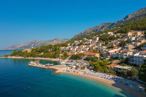 Uitzicht Vanuit Lucht Stad Igrane Adriatische Zee Kroatië — Stockfoto