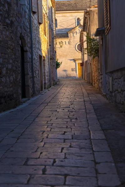 Smalle Geplaveide Straat Van Stari Grad Stad Het Eiland Hvar — Stockfoto