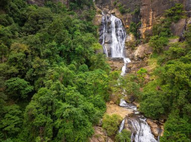 Ravana Ella Şelalesinin Yeşillik Yeşil Orman 'da Şelale Şelalesi, Sri Lanka