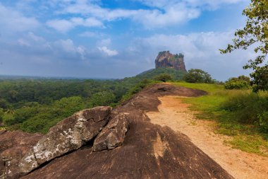 Sigirya Kaya Kalesi yakınlarındaki yemyeşil orman manzarası, Sri Lanka