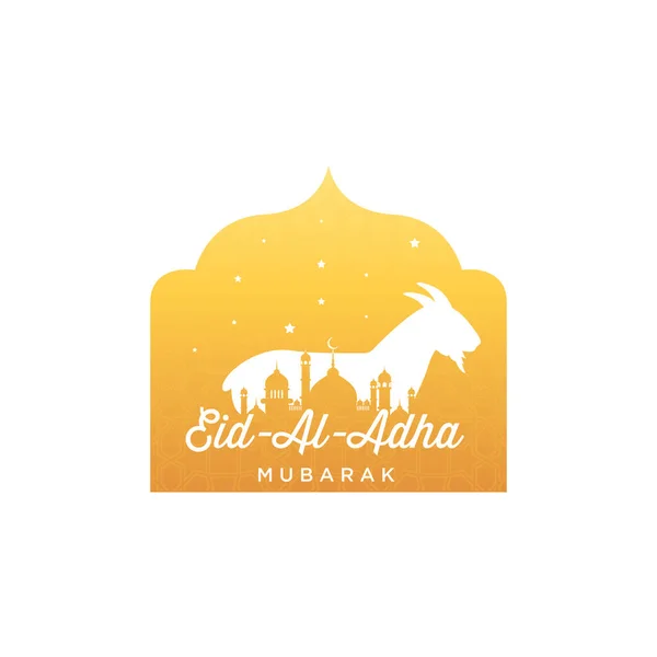 Latar Belakang Ilustrasi Vektor Eid Adha Mubarak Dari Kartu Ucapan - Stok Vektor