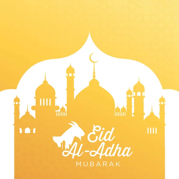 Latar Belakang Ilustrasi Vektor Eid Adha Mubarak Dari Kartu Ucapan - Stok Vektor