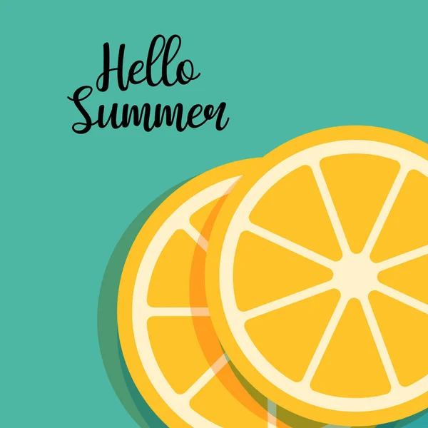 Ciao Summer Day Illustrazione Grafica Vettoriale Biglietto Auguri Banner Sfondo — Vettoriale Stock