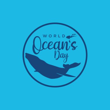 Dünya Okyanusu Günü, tebrik kartı, arkaplan, davetiye, kapak, tatil, okyanus için Tanrı 'nın illüstrasyon vektörü grafiği