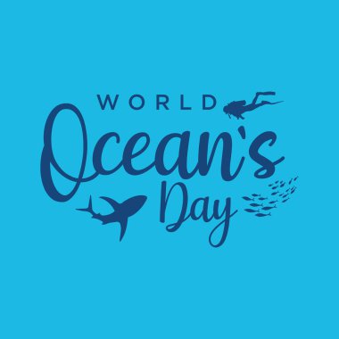 Dünya Okyanusu Günü, tebrik kartı, arkaplan, davetiye, kapak, tatil, okyanus için Tanrı 'nın illüstrasyon vektörü grafiği