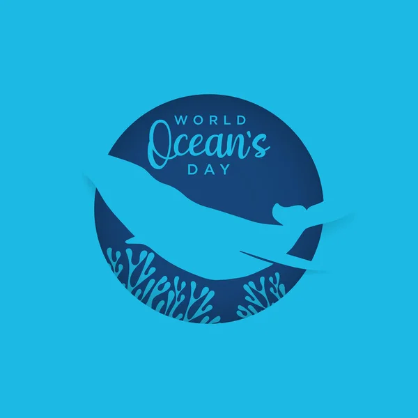 Dia Mundial Oceano Ilustração Vetor Gráfico Deus Para Cartão Saudação —  Vetores de Stock