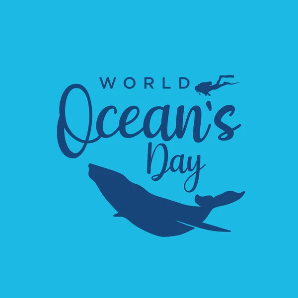 Dia Mundial Oceano Ilustração Vetor Gráfico Deus Para Cartão Saudação —  Vetores de Stock