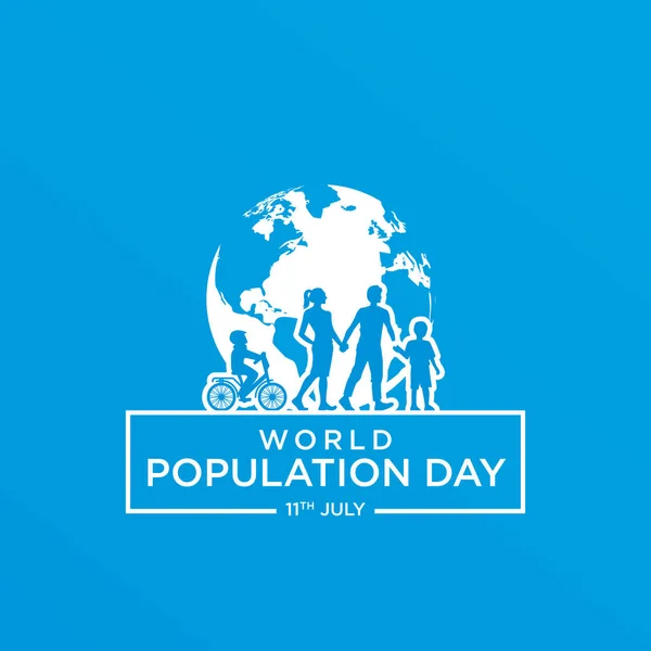 Dia Mundial População Ilustração Cartaz Banner Cartão Saudação Vetor —  Vetores de Stock