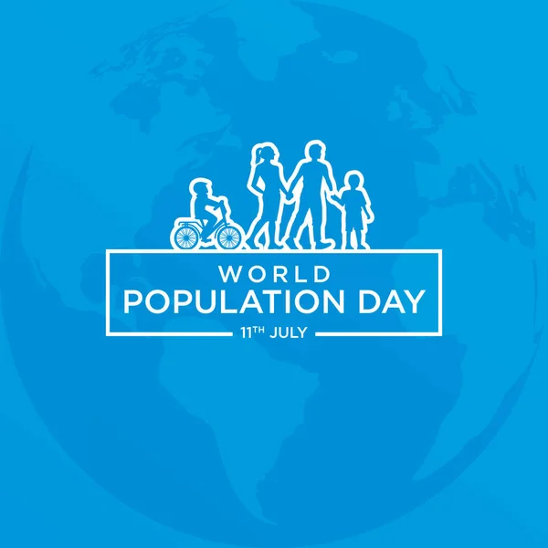 Dia Mundial População Ilustração Cartaz Banner Cartão Saudação Vetor —  Vetores de Stock