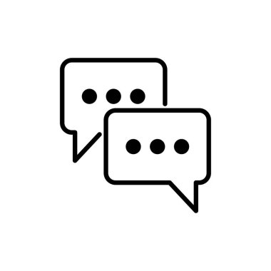 Sohbet İleti baloncuk satırı Simge Tasarım Vektörü
