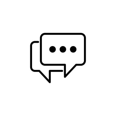 Sohbet İleti baloncuk satırı Simge Tasarım Vektörü