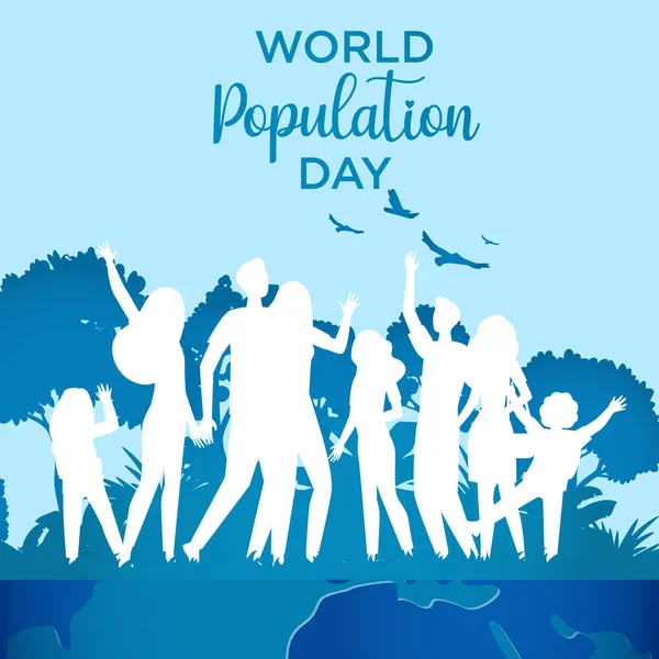 World Population Day Vector Illustration Graphic Best Gretting Card Poster — Stockvector