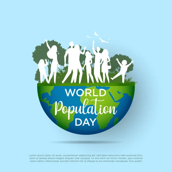 World Population Day Vector Illustration Graphic Best Gretting Card Poster — Stockvector