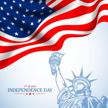 4 Temmuz Bağımsızlık Günü. Vektör illüstrasyonu