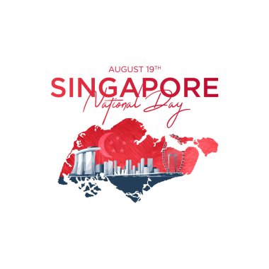 9 Ağustos Singapur 'un bağımsızlık günü vektör illüstrasyonu. Singapur Ulusal Günü. kutlama cumhuriyeti, tasarım ögesi grafiği