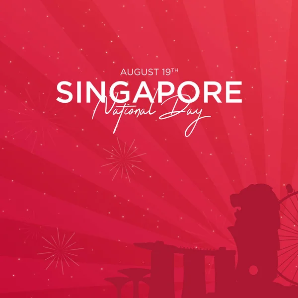 Vektor Illustration Augusti Singapores Självständighetsdag Singapores Nationaldag Firande Republik Grafik — Stock vektor