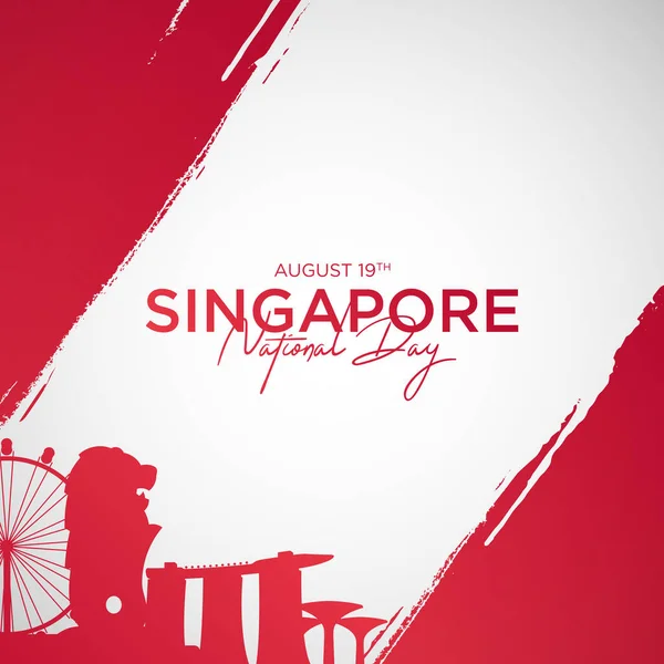 Vektor Illustration Augusti Singapores Självständighetsdag Singapores Nationaldag Firande Republik Grafik — Stock vektor