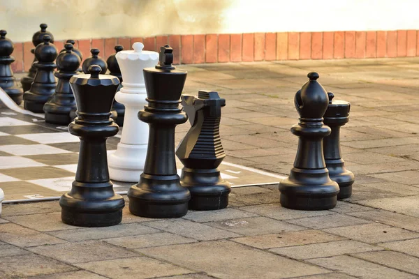 Giant Chess Pieces Open Air Duel — Stock Photo, Image