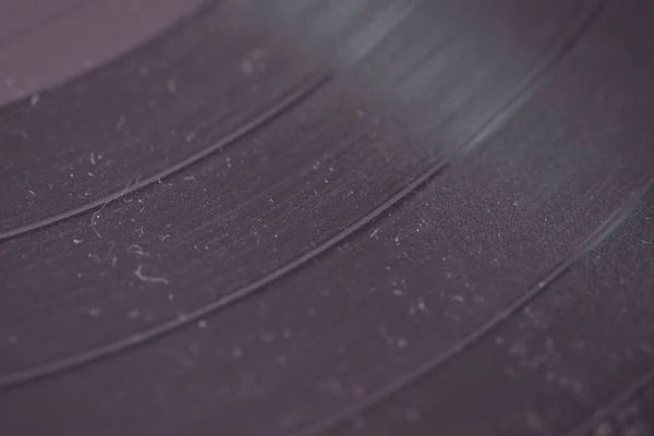 Vinyl Enlarged Dust Fern Grooves Music — Stock Photo, Image