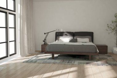 Modern iç tasarım. 3d illüstrasyon