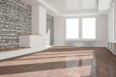 Modern iç tasarım. 3d illüstrasyon