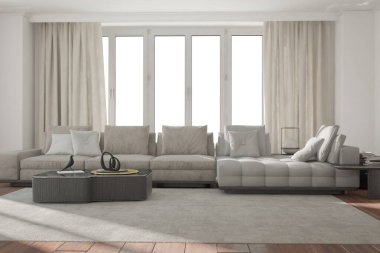 Modern iç tasarım. 3d illüstrasyon