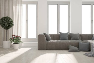 Modern iç tasarım. 3d illüstrasyon