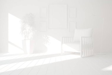 Modern iç tasarım. 3d illüstrasyon