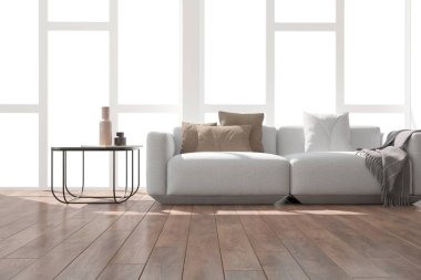 Modern iç tasarım. 3d illüstrasyon