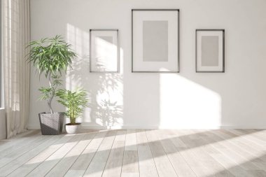 Modern iç tasarım. 3d illüstrasyon