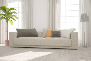 Modern iç tasarım. 3d illüstrasyon