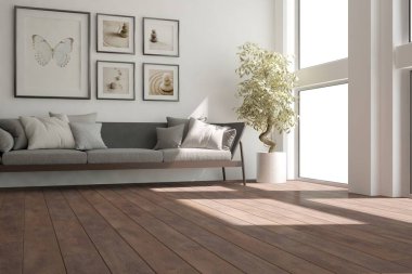 Modern iç tasarım. 3d illüstrasyon