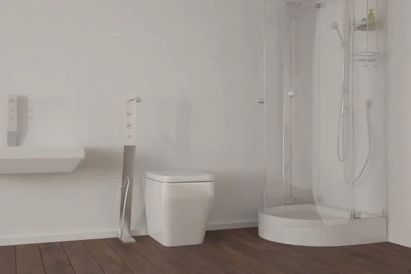 モダンなバスルームのインテリアデザイン 3Dイラスト — ストック写真