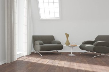 Modern iç tasarım. 3d illüstrasyon