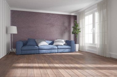 Modern iç tasarım. 3d illüstrasyon