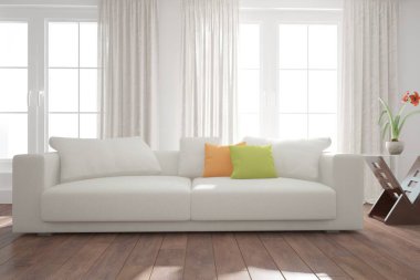 Modern iç tasarım. 3d illüstrasyon