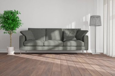 Modern iç tasarım. 3d illüstrasyon