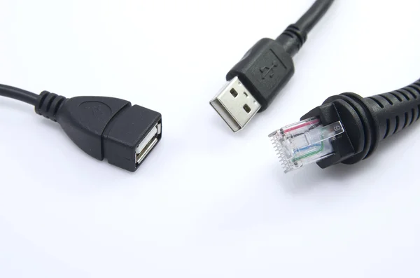 Провід USB для підключення до Інтернету — стокове фото