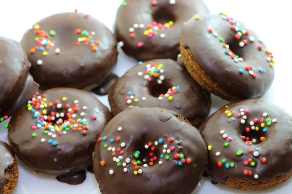 Солодкий шоколад пончики — стокове фото