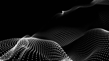 Nokta beyaz dalga teknolojisi dokusu. Soyut büyük veri dijital konsepti. 3d oluşturma.