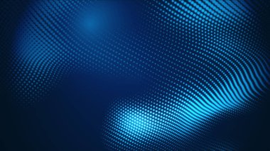 Nokta mavi dalga ışık ekran gradyan doku arkaplanı. Soyut teknoloji büyük veri dijital arkaplanı. 3d oluşturma.