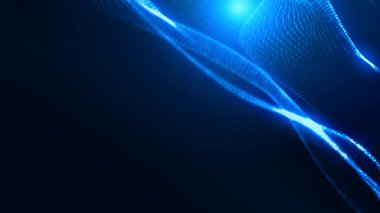 Nokta mavi dalga ışık ekran gradyan doku arkaplanı. Soyut ai teknolojisi büyük veri dijital arkaplanı. 3d oluşturma.