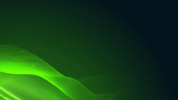 Dot Groene Golf Licht Scherm Gradiënt Textuur Donkere Achtergrond Abstract — Stockfoto