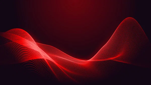 Dot red purple wave line light gradient dark background. Abstract  technology big data digital background. 3d rendering.