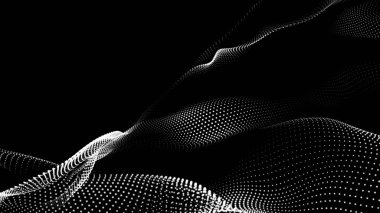 Nokta beyaz dalga teknolojisi dokusu. Soyut büyük veri dijital konsepti. 3d oluşturma.